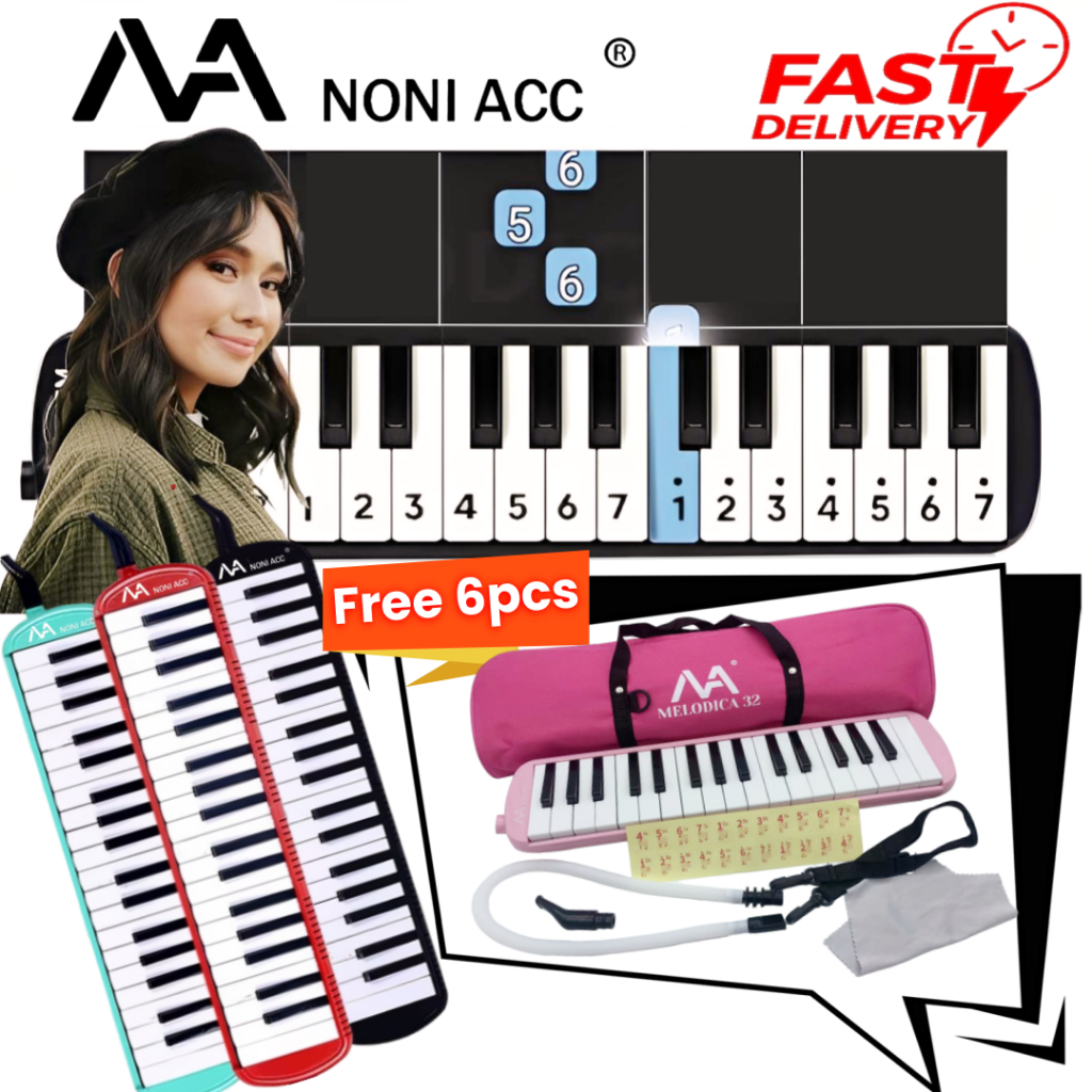 【Free 6 pcs】Pianika 32 Key / Pianika Tiup Anak SD / Piano Mini Untuk Les Sekolah & Hobi/Pianika anak