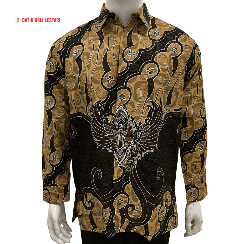 Batik Bali Lestari Batik Pria Lengan Panjang Katun Prada (Si22)