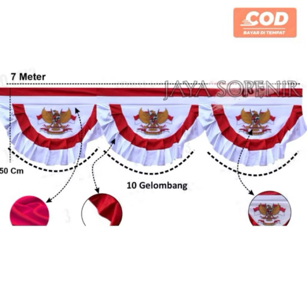 Background Bendera Garuda 5 Gelombang dan 10 Gelombang / Umbul Umbul Merah Putih /Backgorund Gelomba