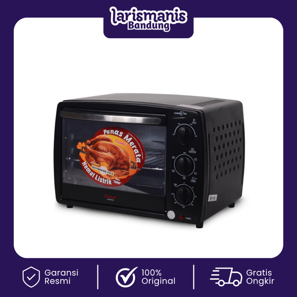 Cosmos Oven Listrik Low Watt 350 Watt Kapasitas 19 Liter CO 9919 Rotisserie
