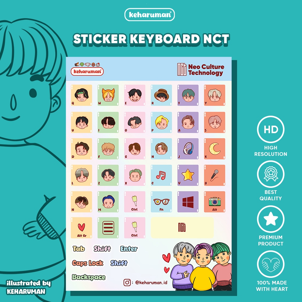 Sticker Keyboard Laptop Komputer KPOP Korean NCT Dream Neo Culture Technology PREMIUM QUALITY