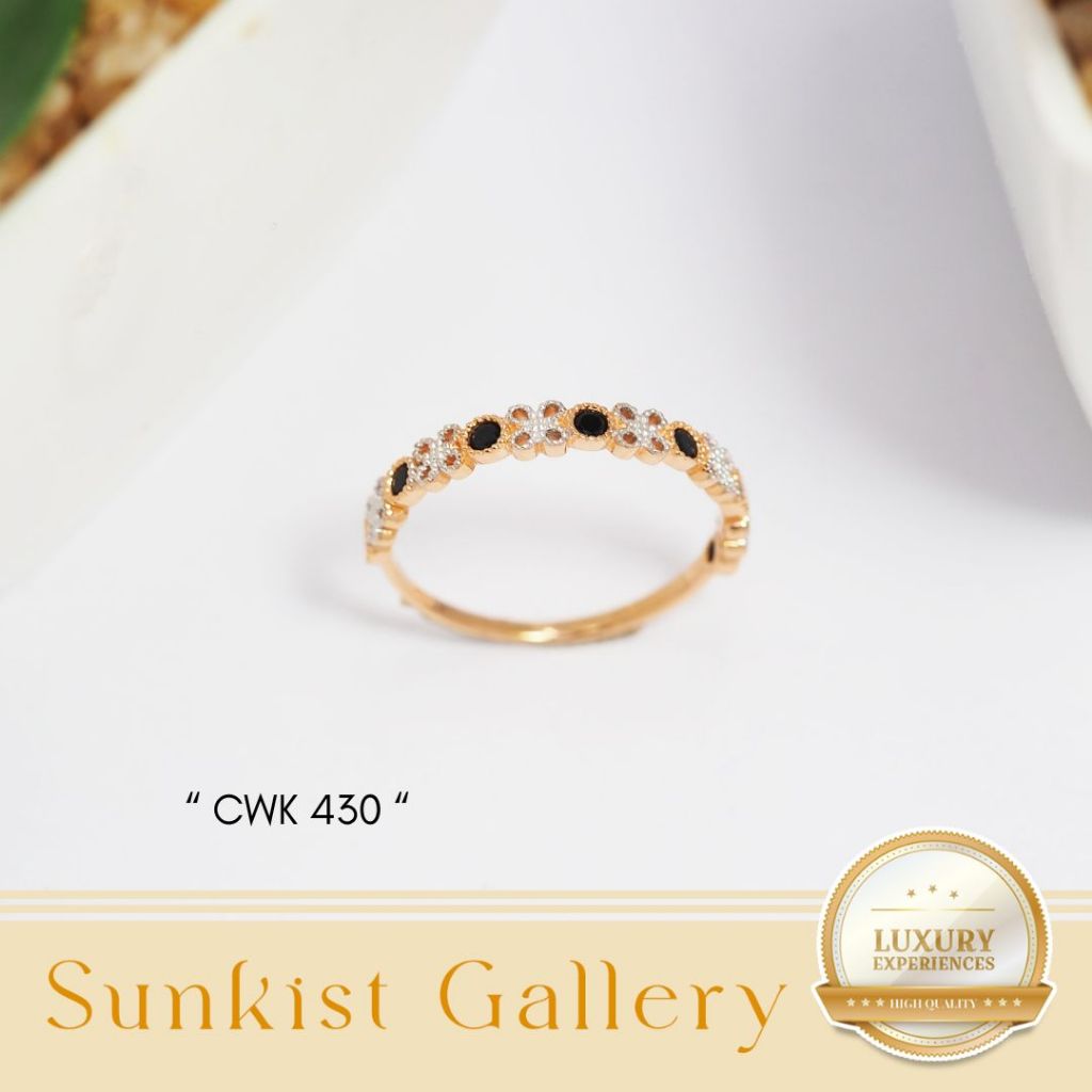 CINCIN WANITA MODEL TERBARU PERMATA HITAM EMAS ASLI EMAS MUDA KADAR 8K (375) CINCIN TERBARU KODE CWK