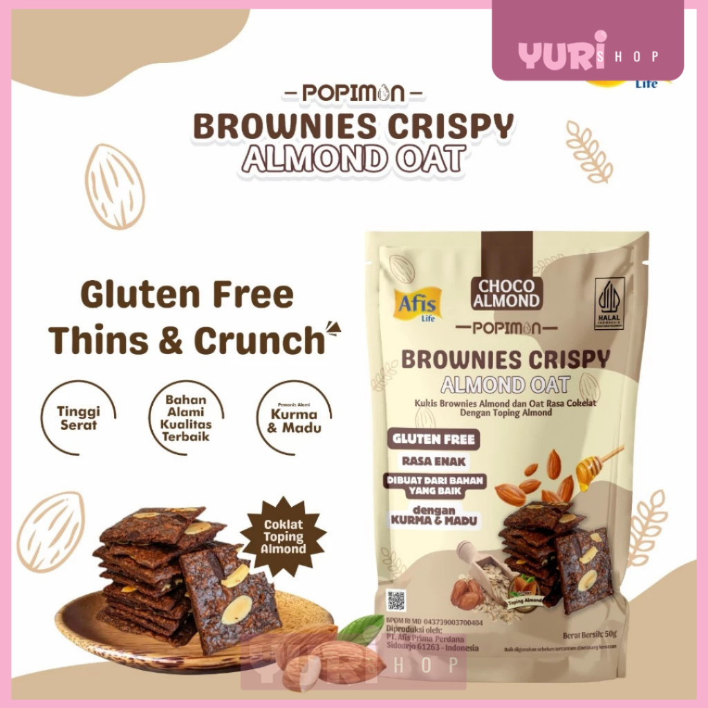 

Afis Popimon Brownies Crispy Almond Oat Bebas Gluten- Camilan Sehat Keluarga