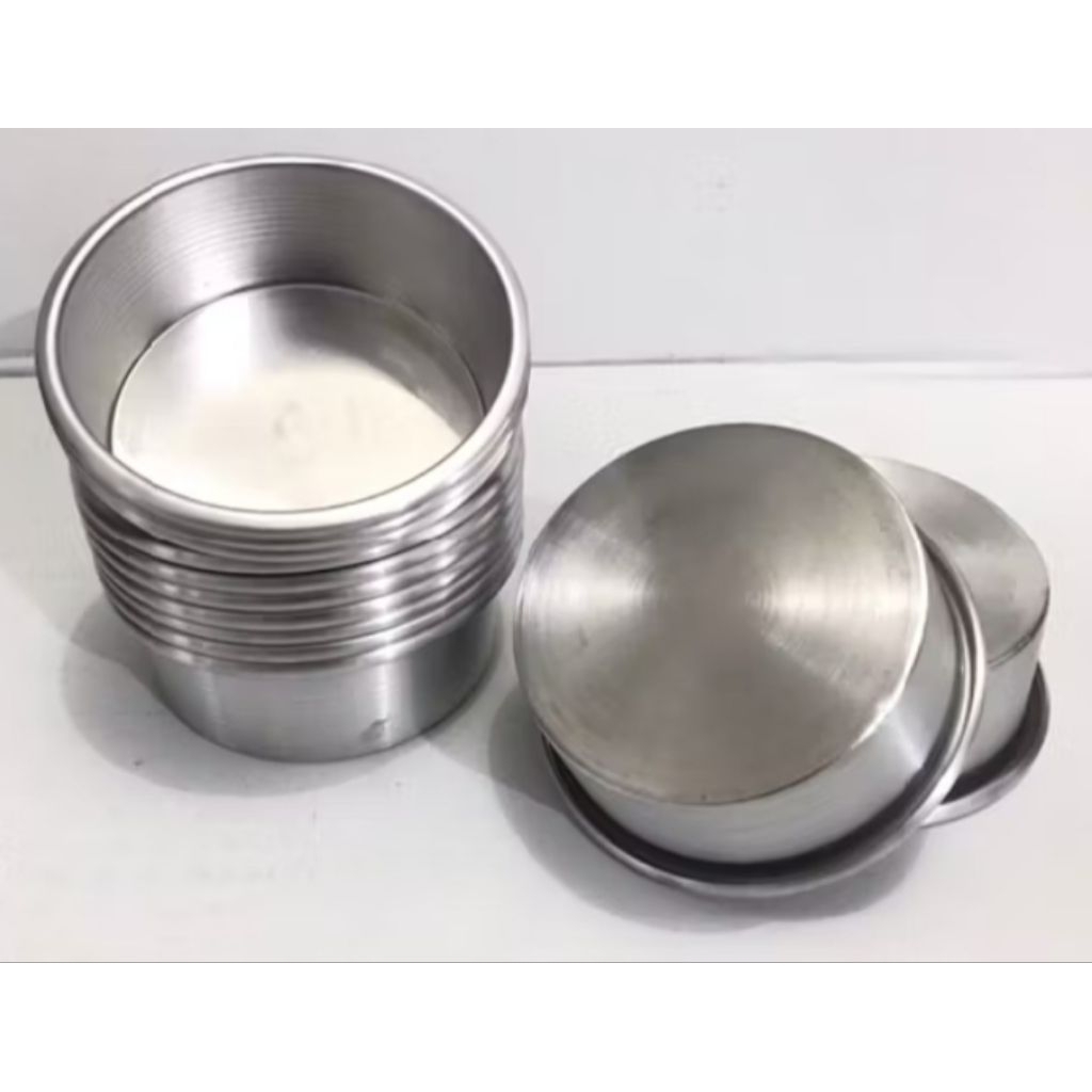 loyang bulat mini,loyang cake mini diameter 8 cm tinggi 4 cm bahan almunium tebal isi 3 pcs
