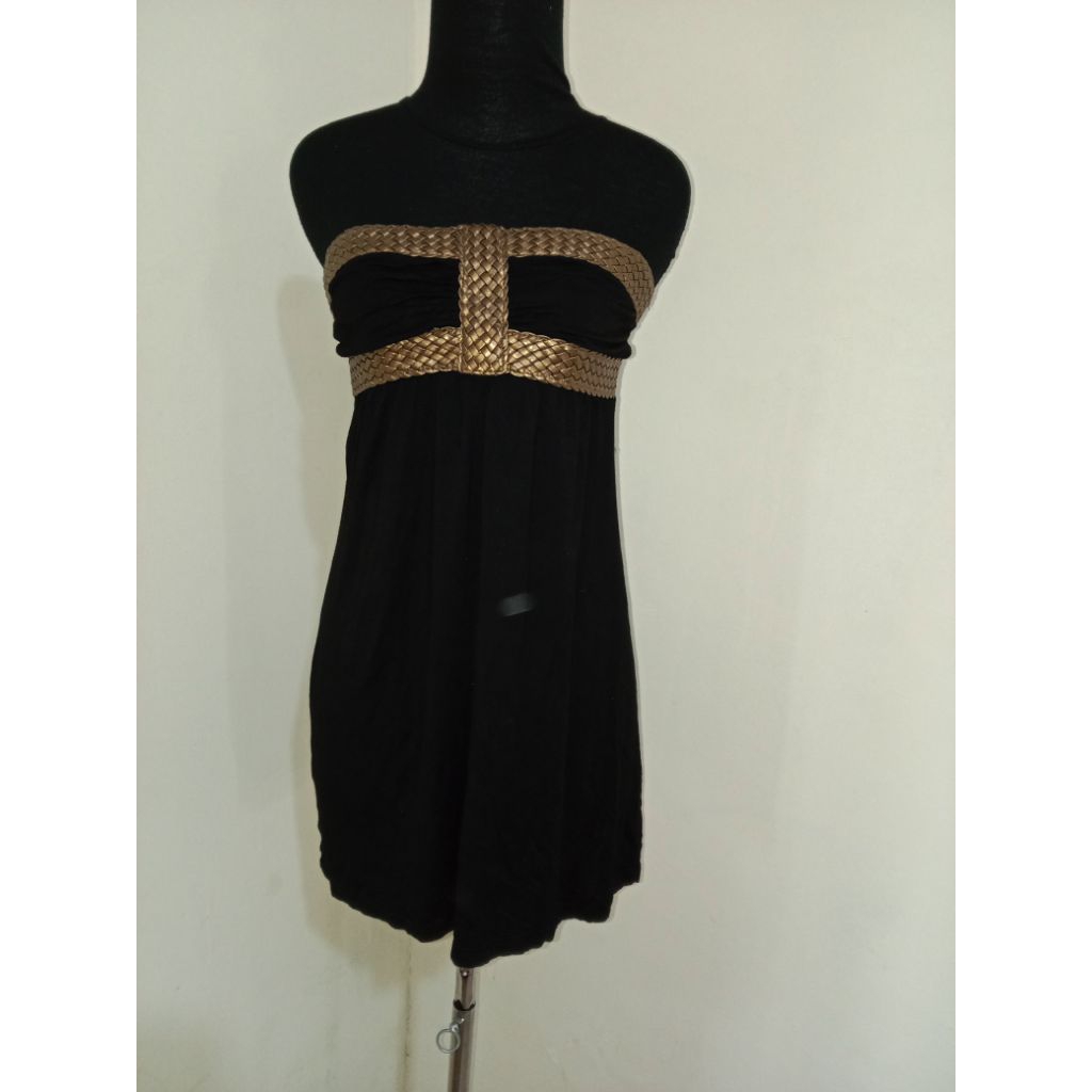 tube dress mini black/dress kemben hitam