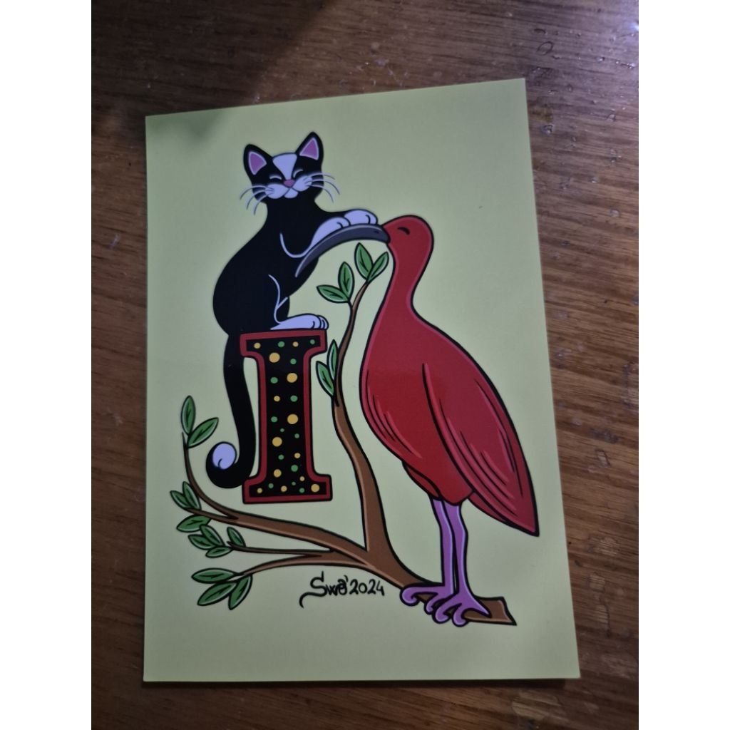 

kartu pos kucing titina abjad I/ titina cat postcard