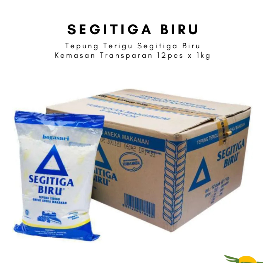 

Tepung Terigu Segitiga Biru Premium 1 Kg 1 Dus (12pcs)