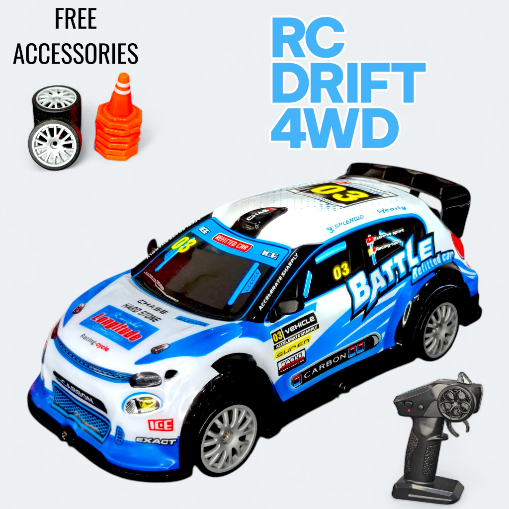 [4WD TERMURAH] TC Mainan Anak RC Drift 4WD LED 2.4GHZ - BATERAI CAS