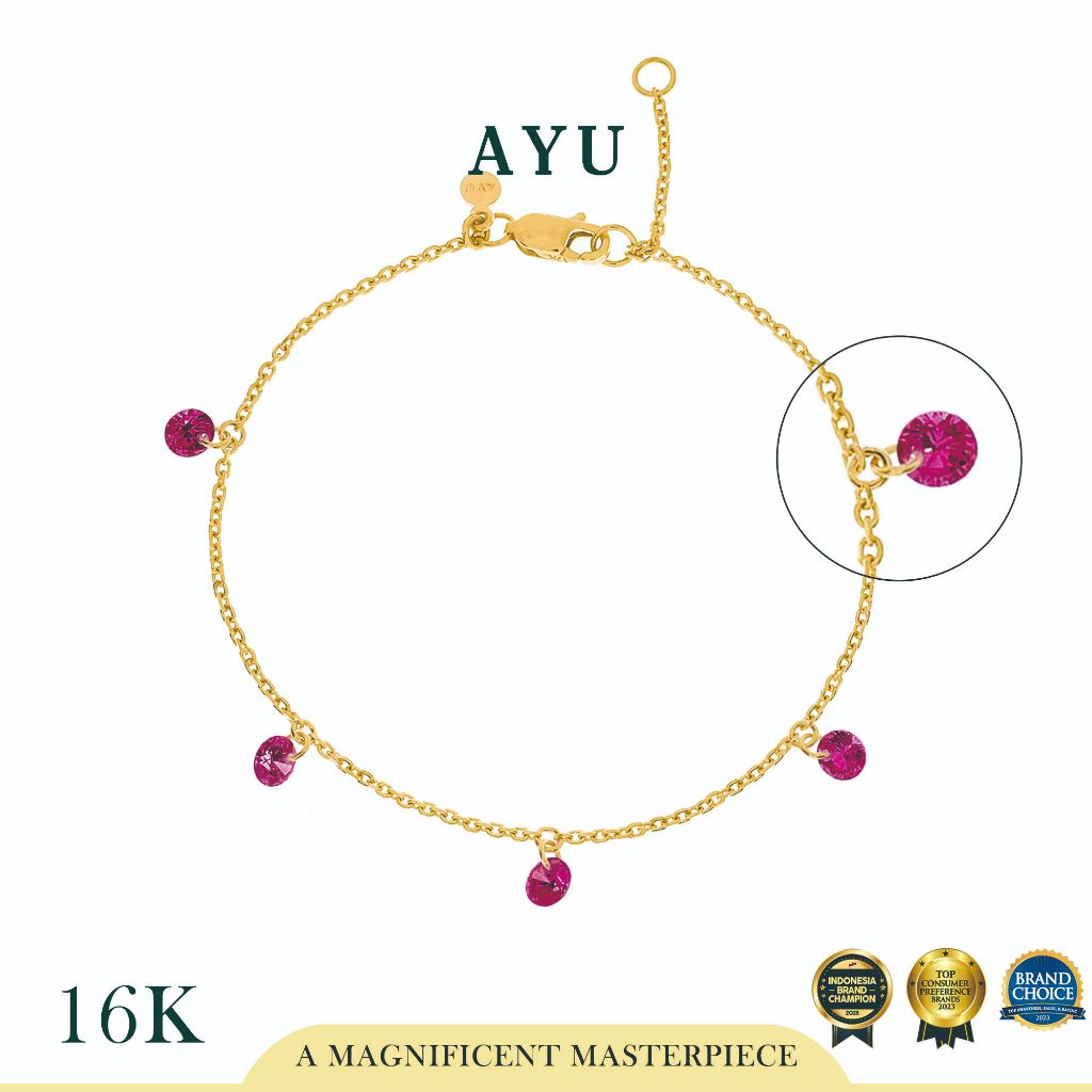 AYU Gelang Emas Korea - 5 Candy Pop Chain Bracelet 16K Yellow Gold