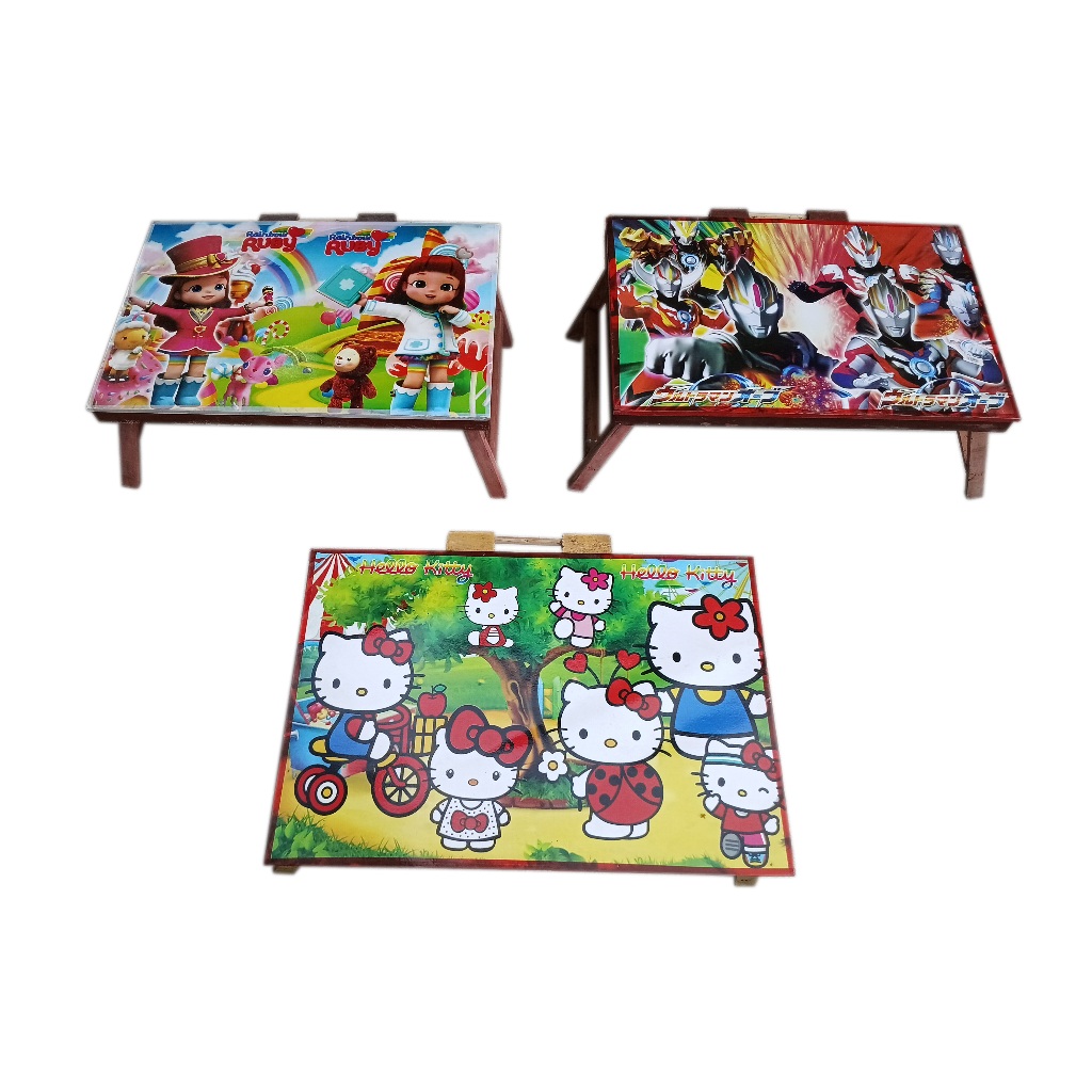 Meja Belajar Anak | Meja Belajar Lipat Bahan Kayu