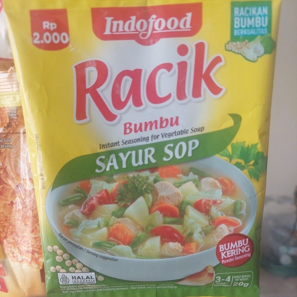 

Racik indofood | Sayur Sop | 2000an | 1 renceng isi 10