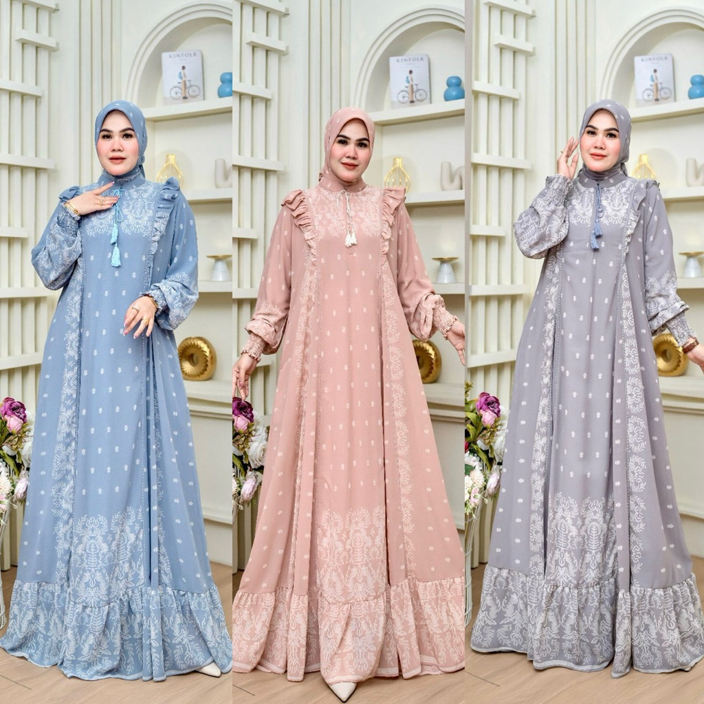 SET DRESS AZURA by POPPY SYARI (original ) cod /gratis ongkir