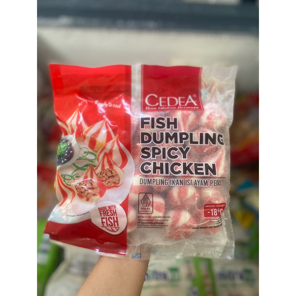 

cedea fish dumpling spicy chicken 500gr / Dumpling ayam pedas frozen