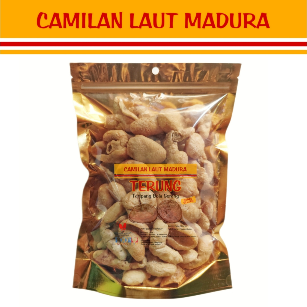 

Terung Teripang Bola Bebas Gluten Camilan Laut Madura Oleh-oleh Khas - 40gr