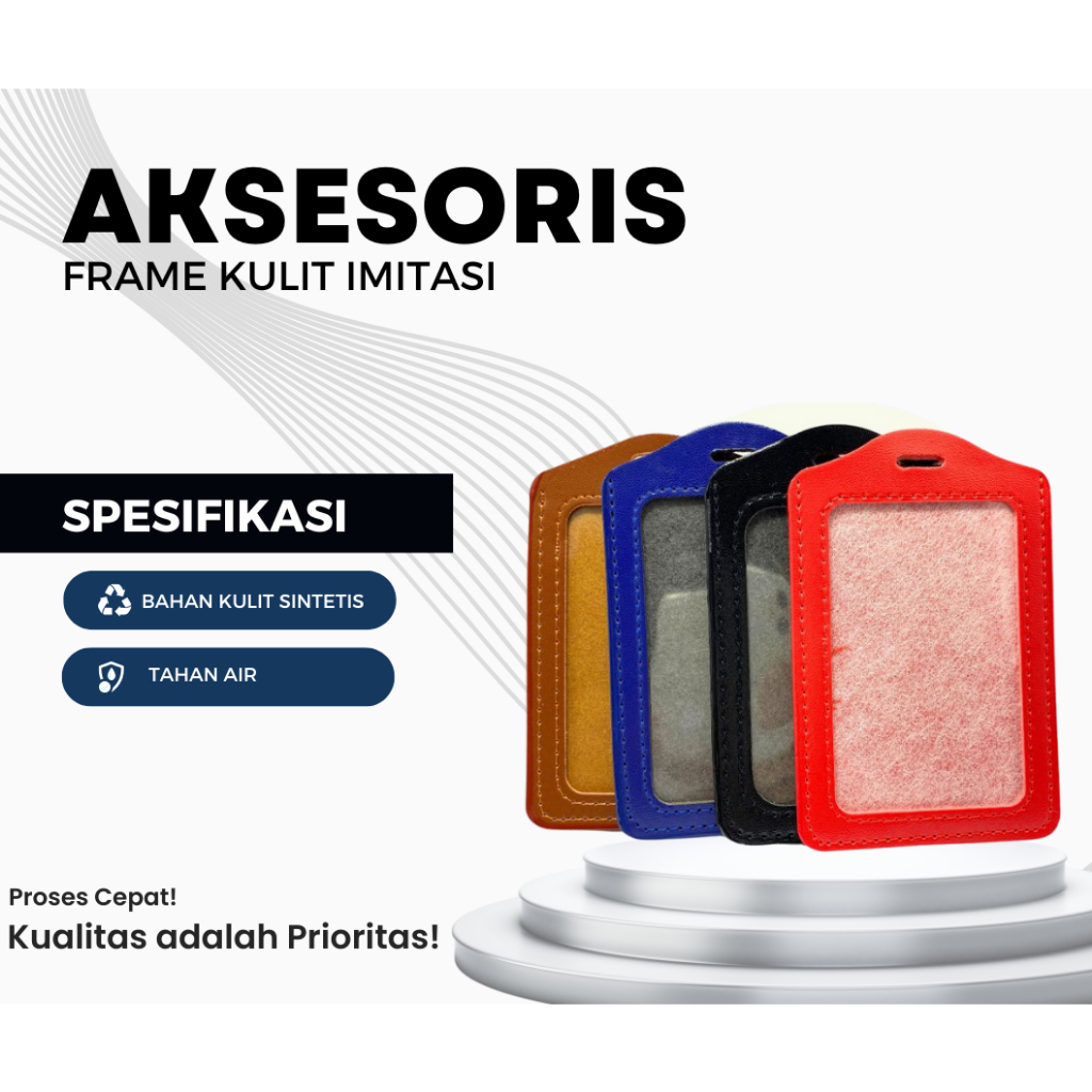 

Frame Casing ID Card Kulit/Card Holder Bahan Kulit Imitasi