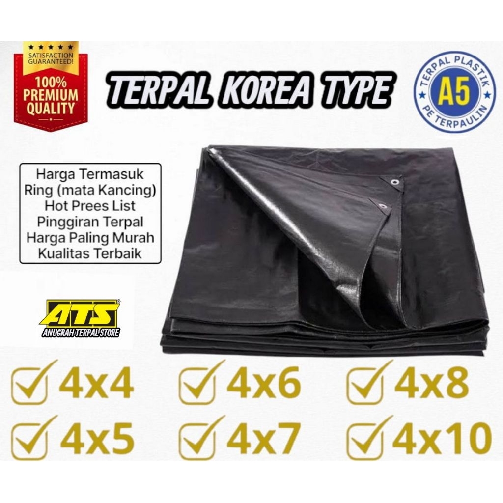 TERPAL A5 HITAM KOREA KUAT WATERPROOF