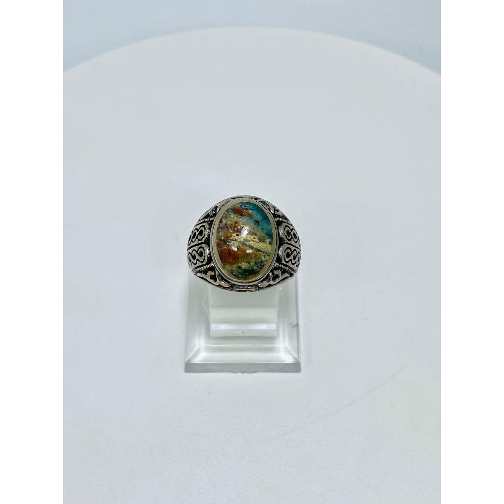 Cincin Batu Akik Pancawarna Klawing