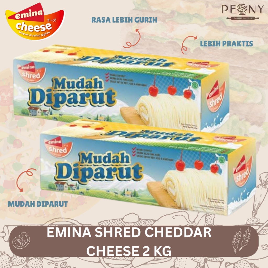 

EMINA SHRED CHEESE 2 KG/KEJU MUDAH DIPARUT