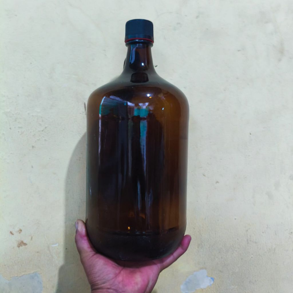 botol kaca amber 4 liter/botol kaca coklat 4 liter