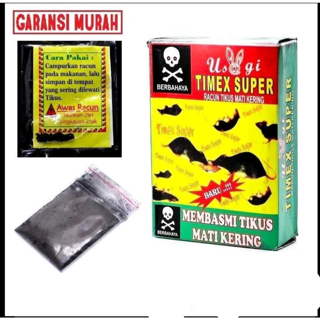 [ 1 PACK ISI 10 BOX] RACUN TIKUS TIMEX SUPER isi 10 BUNGKUS / Pembasmi Tikus Serbuk / RACUN TIMEX