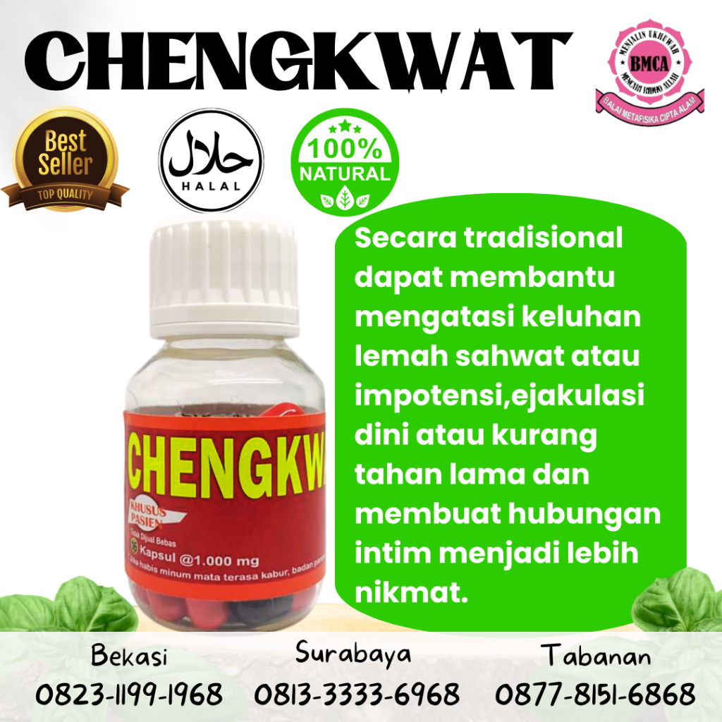 TERBARU KAPSUL CHENGKWAT - OBAT TRADISIONAL/HERBAL UNTUK PRIA - BMCA