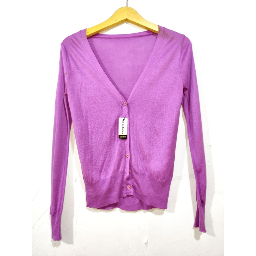 atasan cardi outer wanita lengan panjang ungu