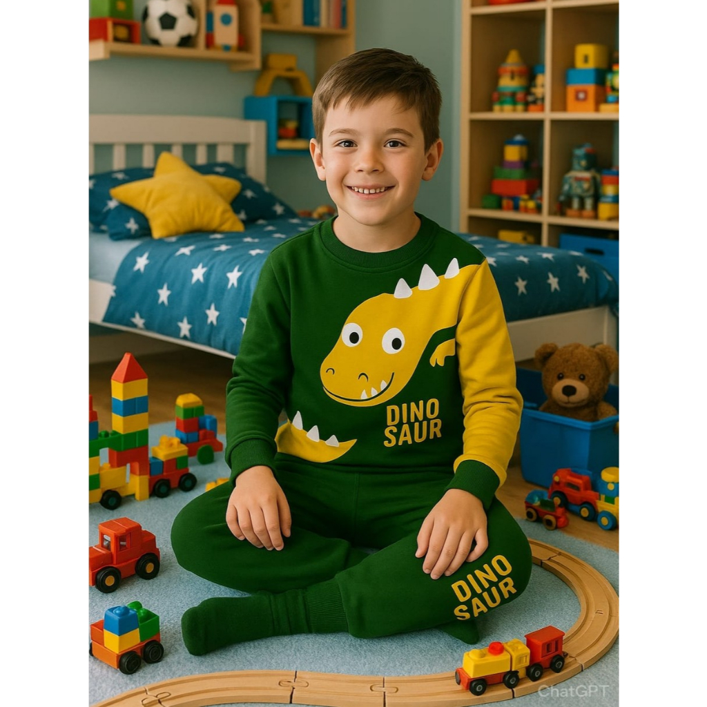 SETELAN ANAK LAKI LAKI DINOSAURUS SET TRAINING JOGER 1-8 TAHUN