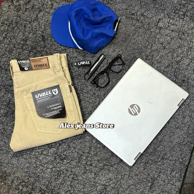 Uvall Celana Jeans Panjang Pria Standar Reguler Original Brand Uvall Murah Denim Biru Hitam NyamanUv