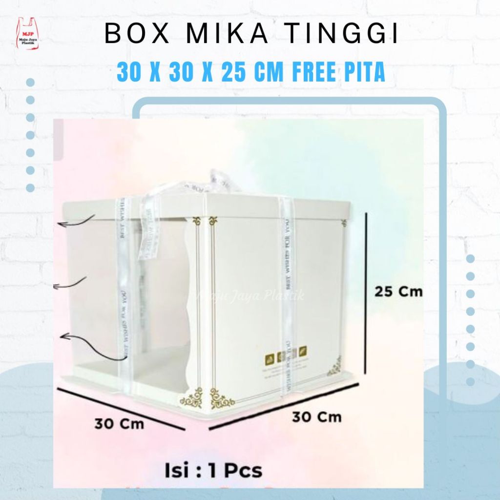 

Box Mika Besar 30x30x25 cm + Free Pita | Kotak Kue Kado Aqiqah Mahar Mika Tebal