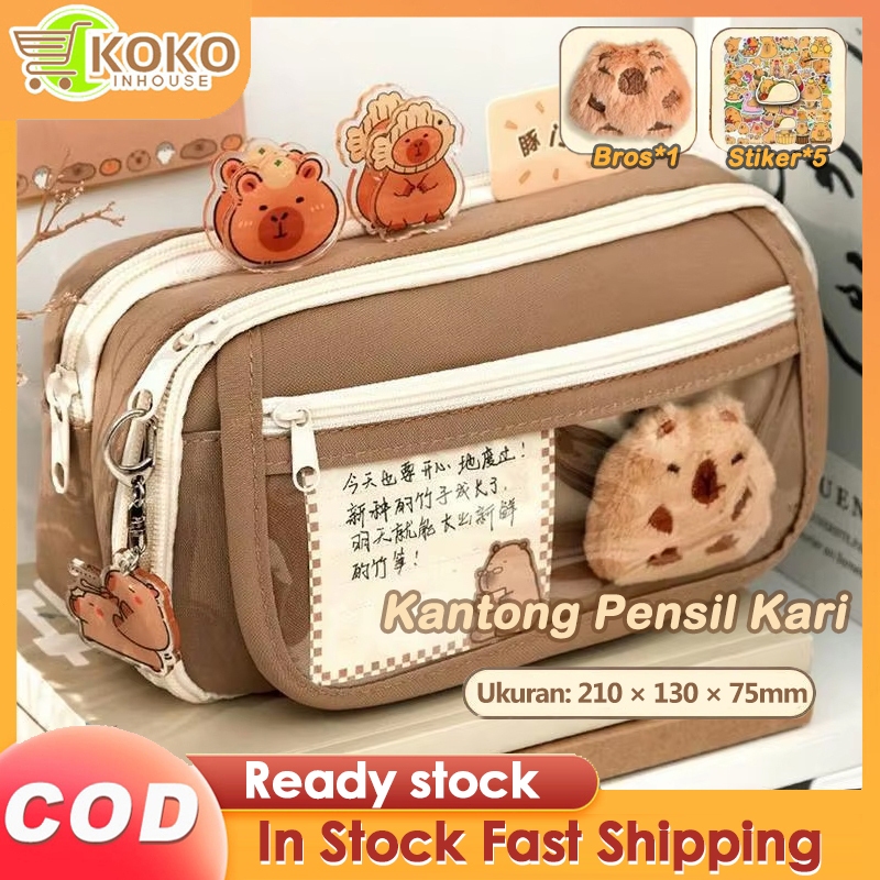 

KoKoInHouse-Capybara Tempat alat tulis kotak pensil Tas Pensil kapasitas besar aesthetic Tas PenaTempat Pencil