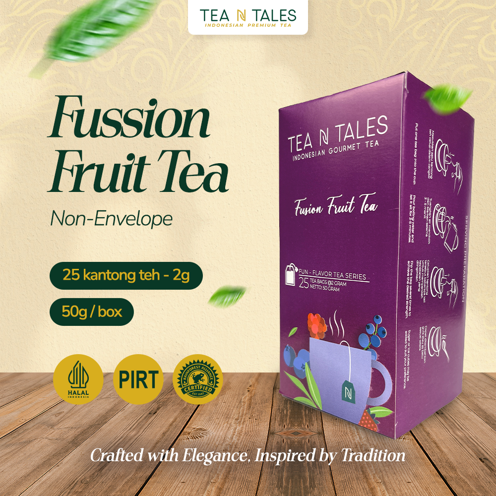 

TeaNTales Fusion Fruit Tea - Teh Celup Premium Rendah Kafein | 25 Non Envelope Tea Bags @2g