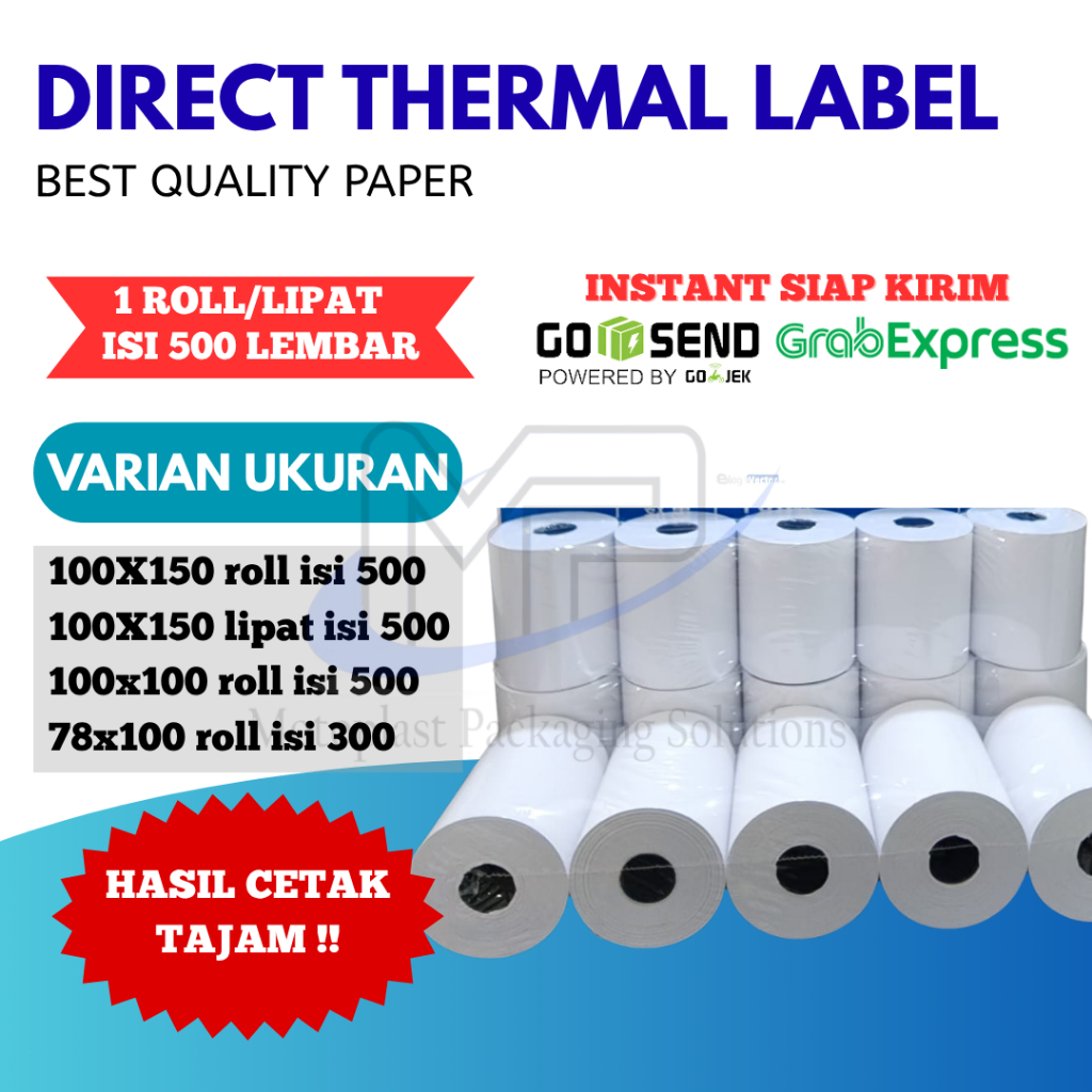 

LABEL STICKER THERMAL 100x150 100x100 78x100 ISI 500 LBR BARCODE ONLINE SHOP | RESI PENGIRIMAN