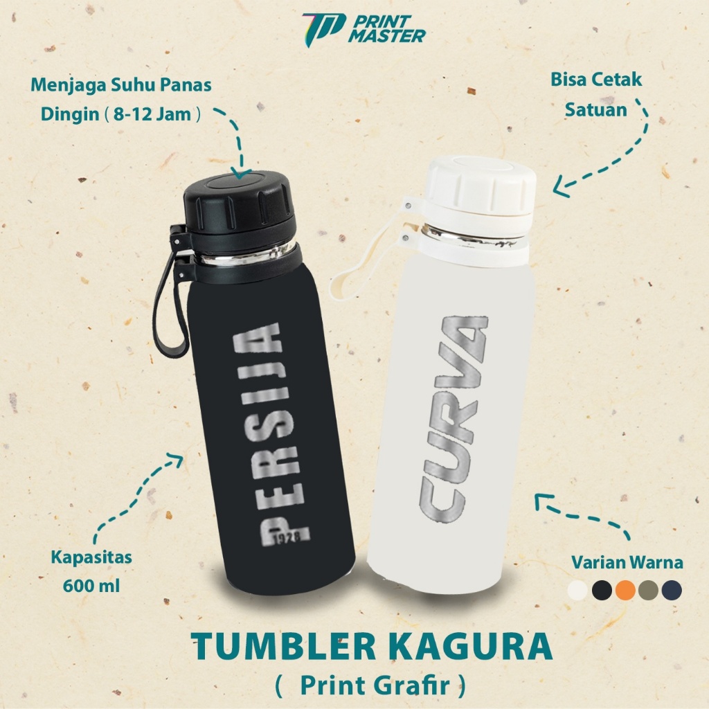 Custom Tumbler Kagura 600ml Cetak Laser Grafir Souvenir / Promosi