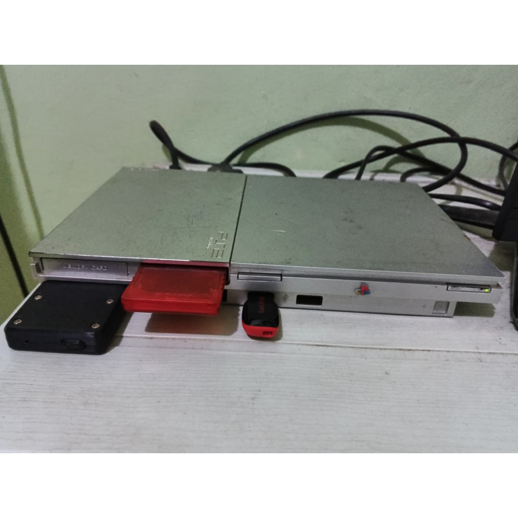 ps2 slim seri 9006 silver 64gb