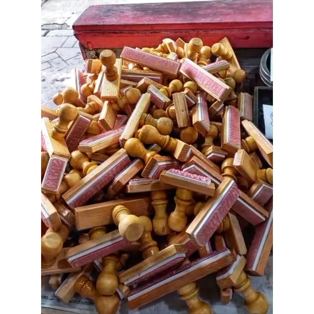 

stempel kayu langsung jadi, free design.