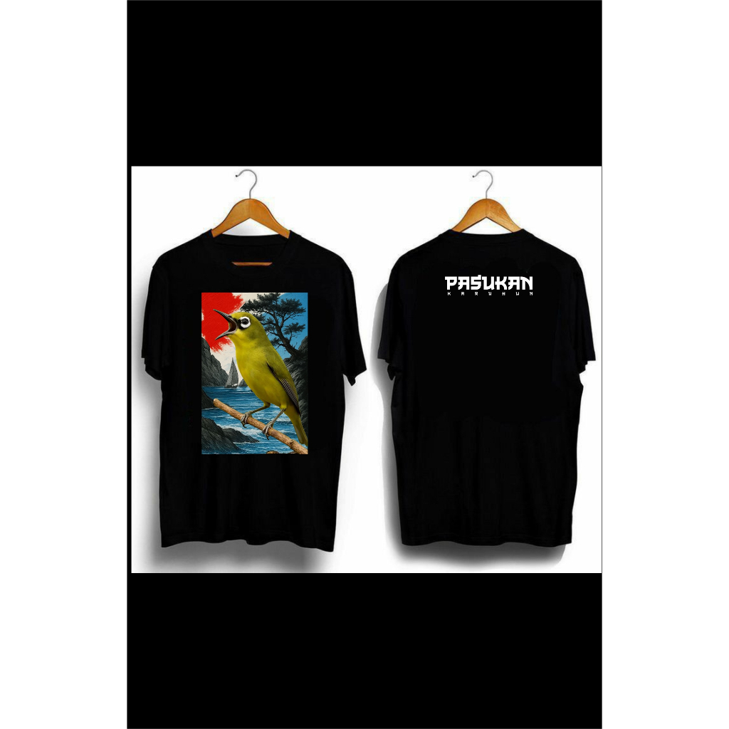 Kaos kicau mania burung pleci / burung Kacamata premium cotton 24s