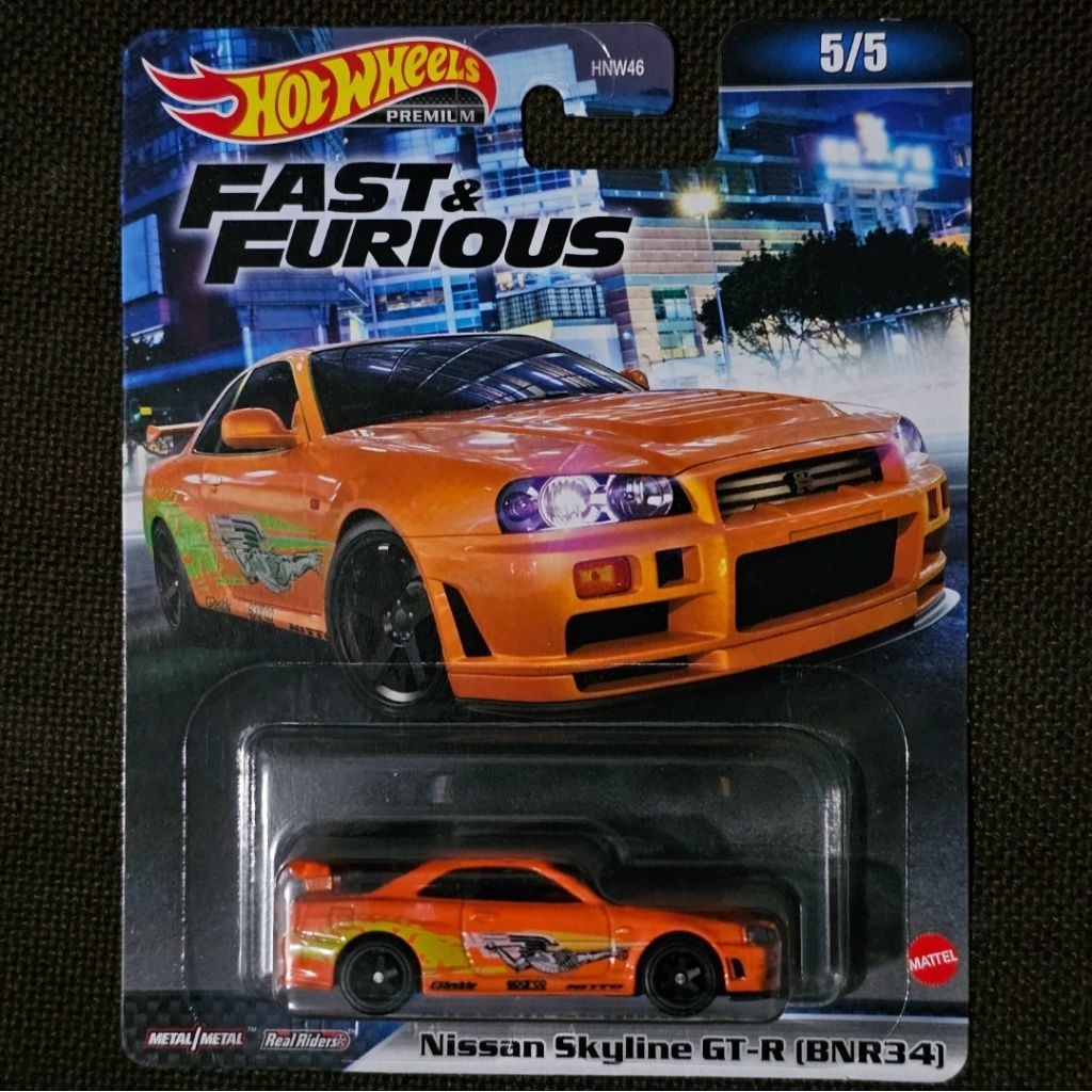 Hot Wheels Premium Fast & Furious Nissan Skyline GTR R34 Orange