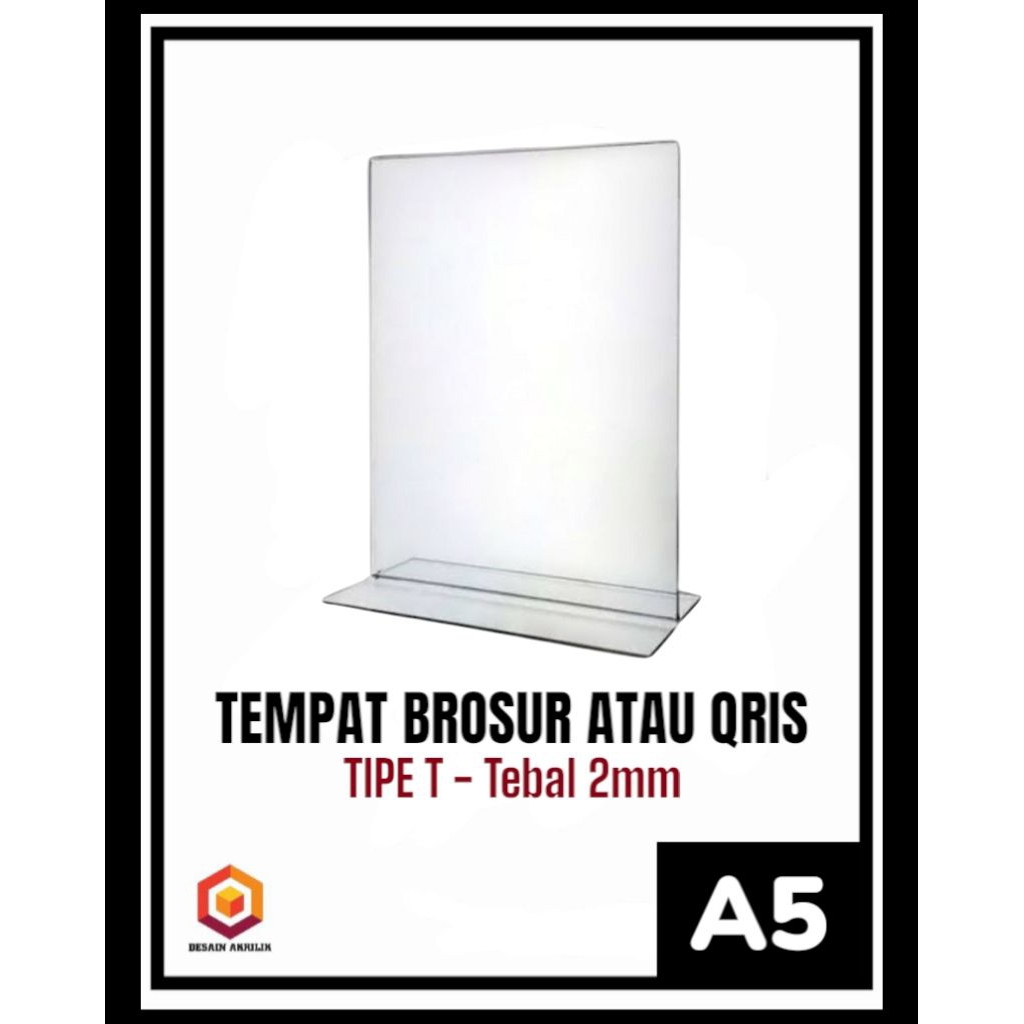 

TEMPAT BROSUR / QRIS / BARCODE TRANSAKSI AKRILIK UKURAN A5