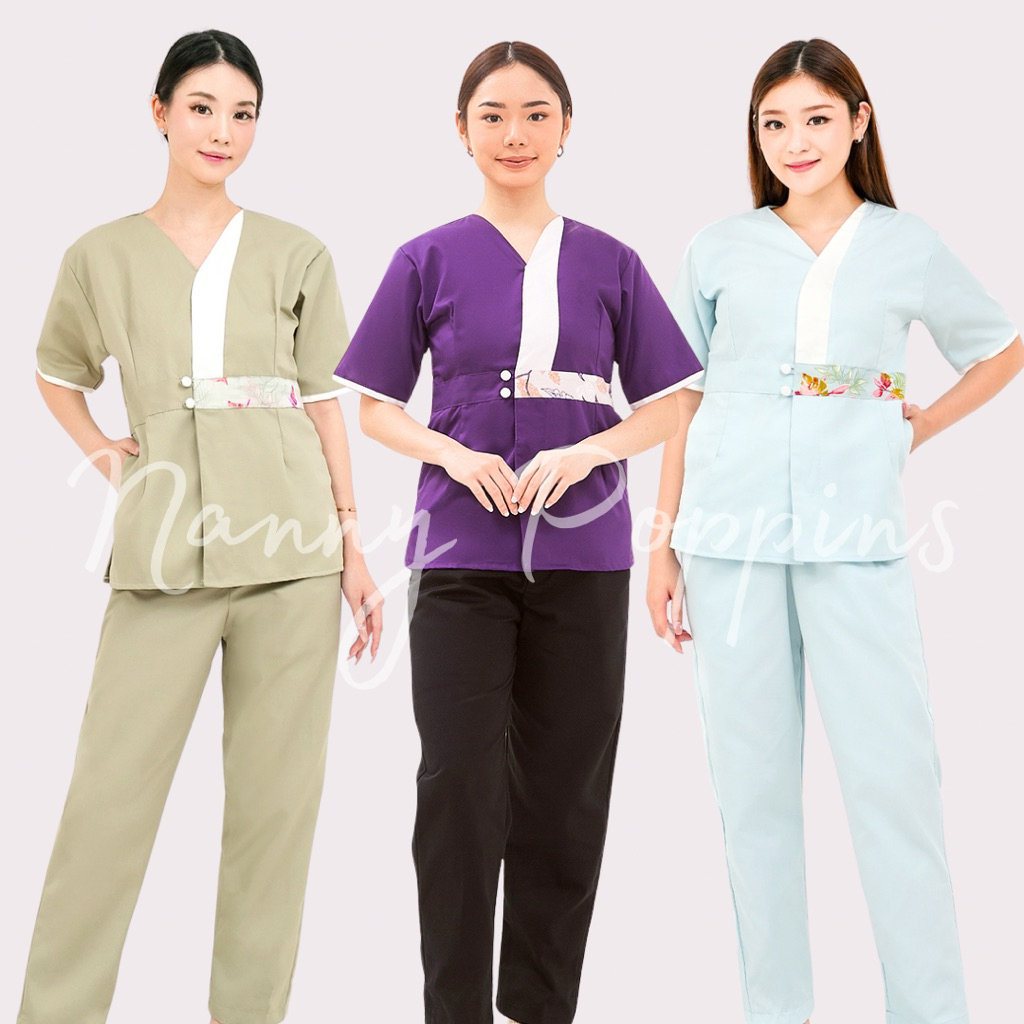 YURA Lengan pendek seragam uniform/ seragam klinik/spa/suster