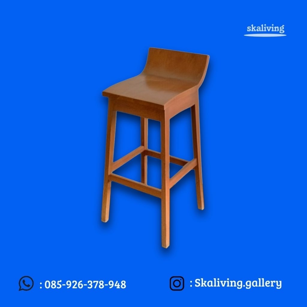Kursi bar model L kayu jati minimalis kursi cafe bar kayu jati model L kursi cafe bar model L minima