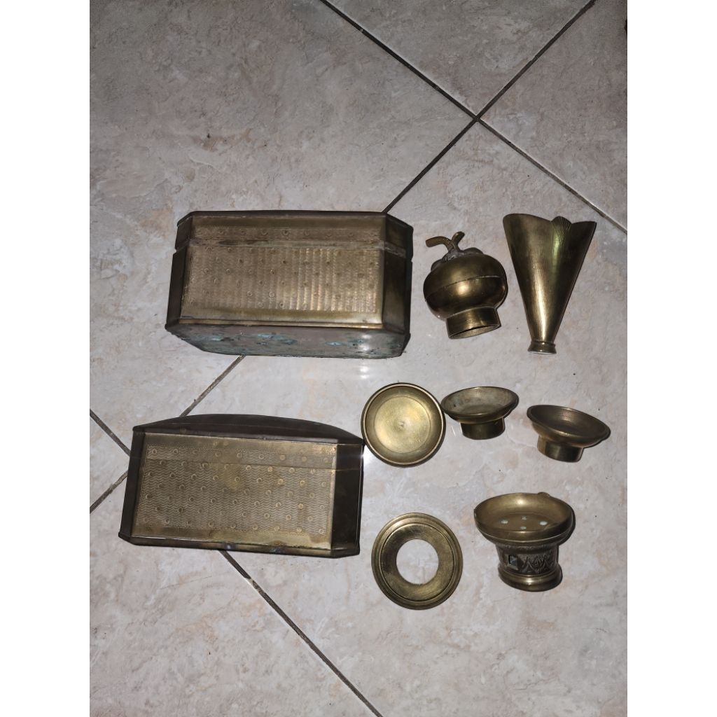 barang jadul antik sepaket kinangan tempat sirih unik peninggalan mbah