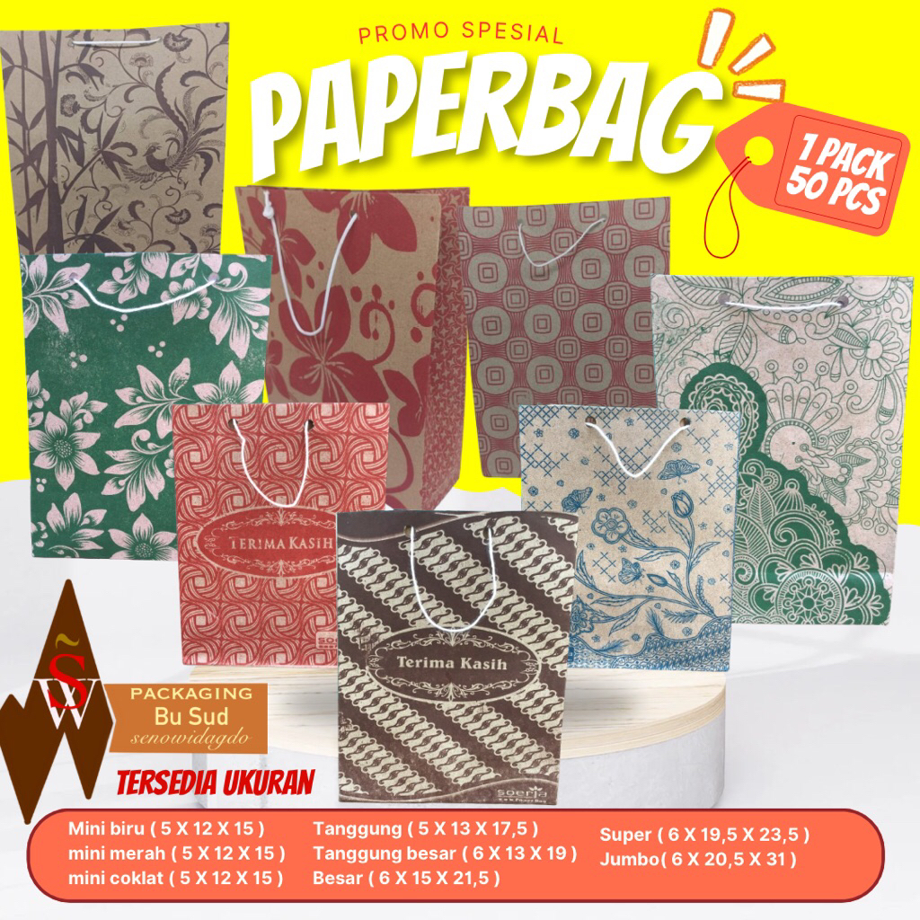 

PROMO GROSIR- Termurah di shopee HARGA PABRIK DISKON BESAR!!! Tas Kertas Mini isi 50pcs wadah snack batik paper bag syukuran hajatan Tas Kertas Snack Mini, tanggung, besar, super, jumbo