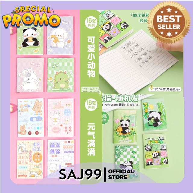

SAJ - Buku Tulis Mini Motif Kartun Note Book Mini Cartoon Mini Book Notepad Karakter Buku Tulis Memo Kecil