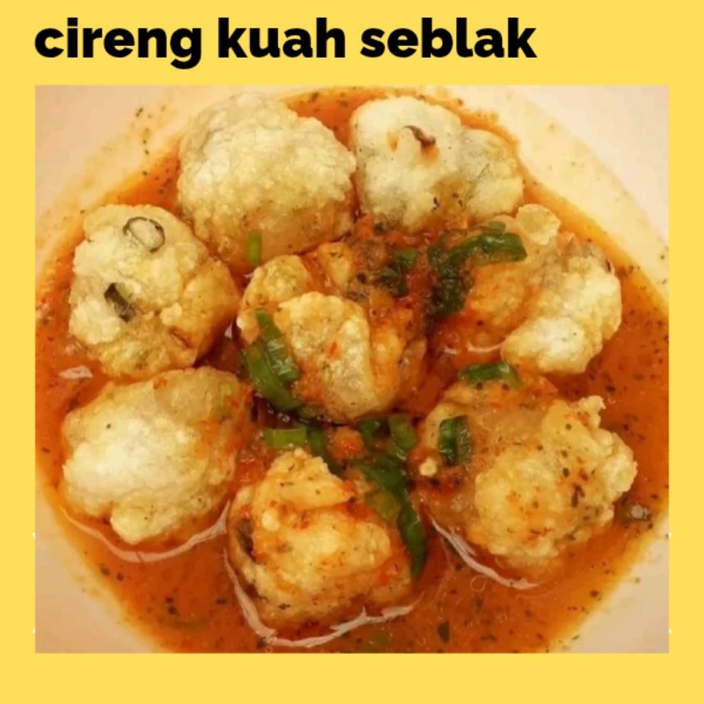 

cireng kuah bumbu seblak kencur cemilan makanan pedas gurih bumbu atom cabai bubuk aida