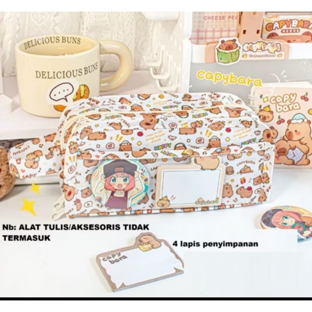

Tempat pensil capybara kotak pensil motif capybara