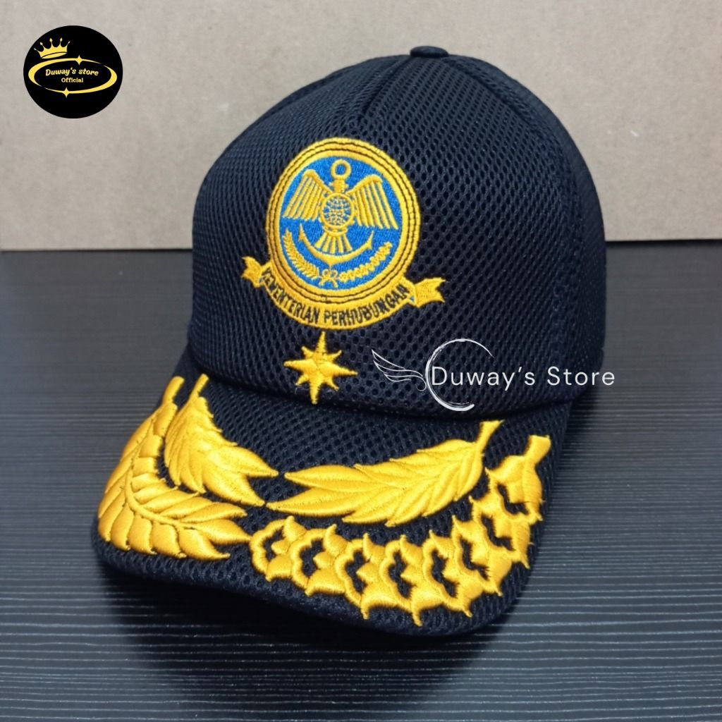 TOPI JARING PERHUBUNGAN/KEMENHUB GOL 4C BINTANG SATU FREE BORDIR NAMA - TOPI LAPANGAN PERHUBUNGAN GO