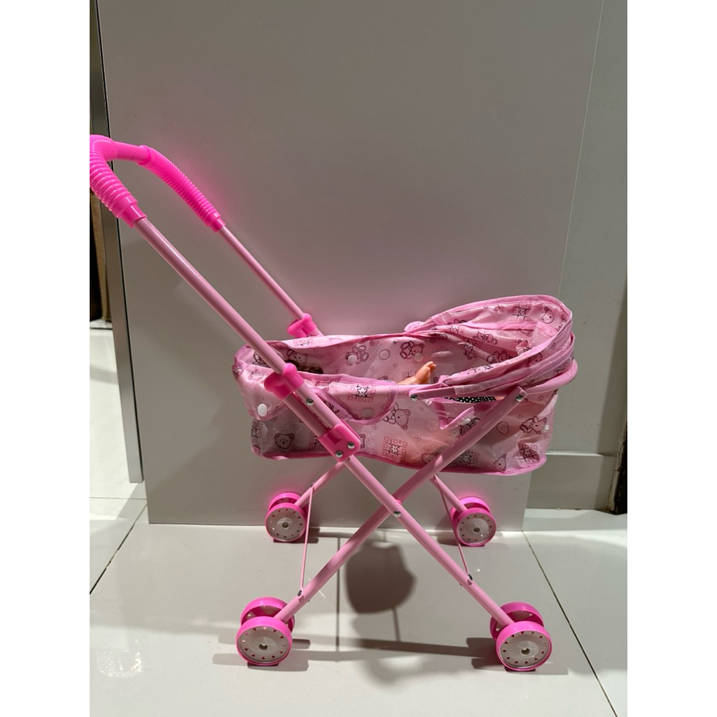 Preloved Mainan stroller dorongan bayi bisa dilipat