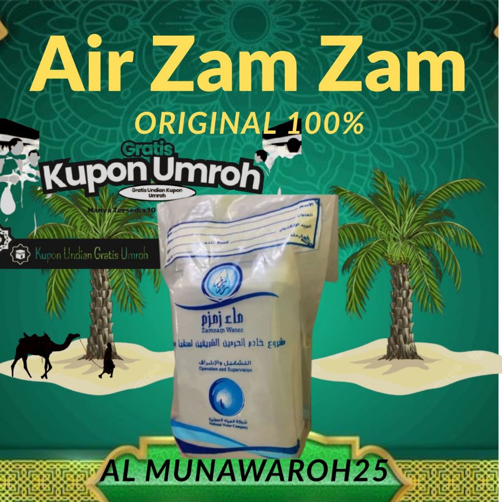 

( ORIGINAL 100% ) air zamzam 5 liter original import saudi | Air zam zam 5 liter asli / oleholeh haji dan umrah / air zamzam original non barcode