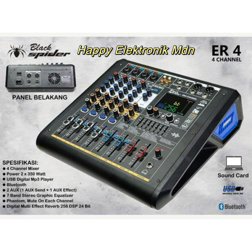 POWER MIXER BLACKSPIDER ER 4 Power Mixer 4 ch BLACKSPIDER POWER MIXER 256 DSP POWER MIXER 4 CHANNEL 