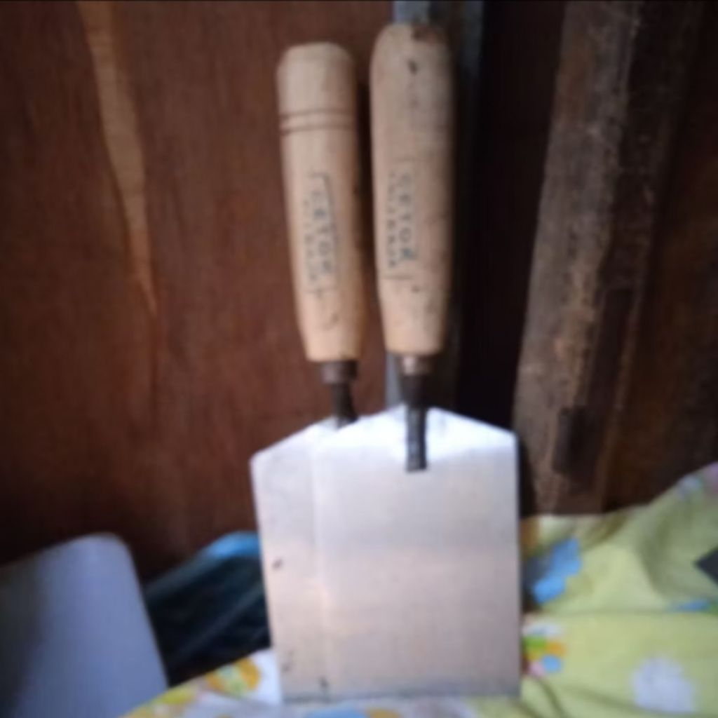 Cetok Baja Asli Kotak/ cetok tukang stainless asli anti lengket kotak Kayu